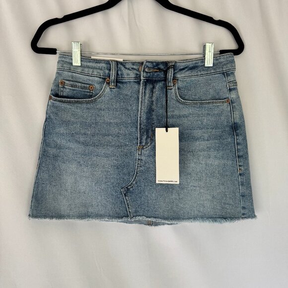 Mica Denim High Rise Mini Skirt Light Wash Small New with Tags - 0419 - Picture 1 of 7
